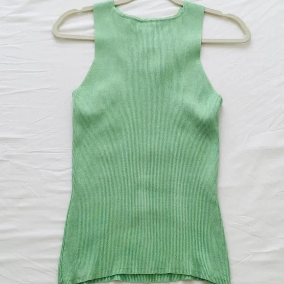 INC Green Stretch Sleeveless Tank Top - Size Medium - Picture 2 of 3
